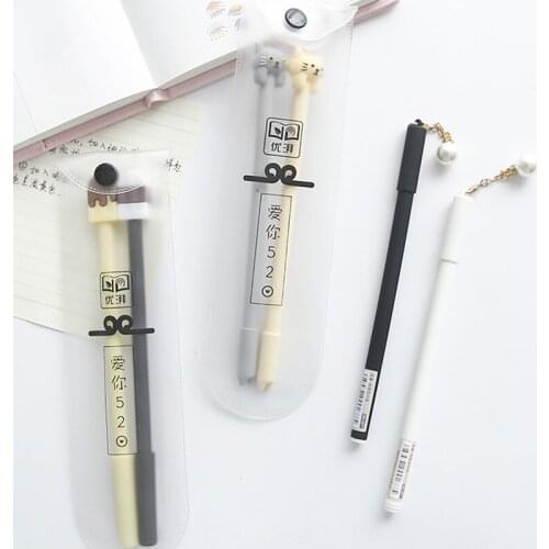 1pair stationery love you 520 couple gel pen small fresh cute pen 0.5mm black pen