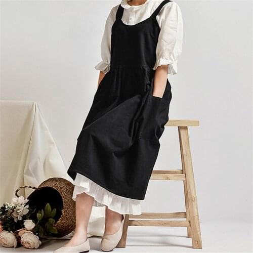 1PC Adjustable Cooking Kitchen Chef Apron With Pocket Cafe Florist BBQ Baking Dress Long Nordic Women Bib Aprons Delantal Cocina