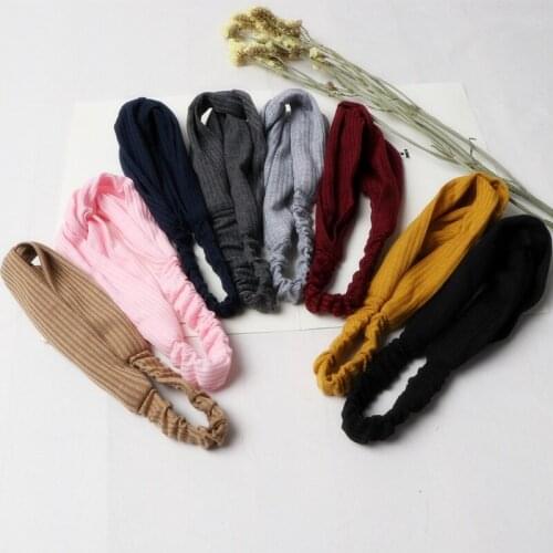 1PCS Knitted Cross Hair Holder Hairbands Fleece Bow Animal Ears Headband For Women Girls Turban Fashion Hair Accessories