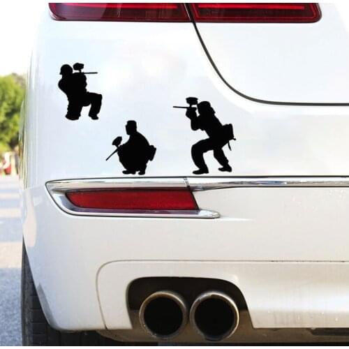 16.5M*10.2CM Paintball Army Stickers Fashion Vinyl Car-Styling Decal Black/Silver N1265