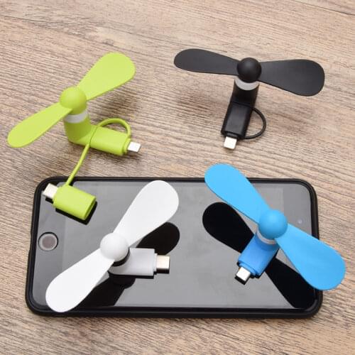 2 in 1 / 3 in 1 Travel Portable Cell Phone Mini Fan Cooling Cooler For Micro USB C For iPhone for Type-c USB Fan Mini Fan