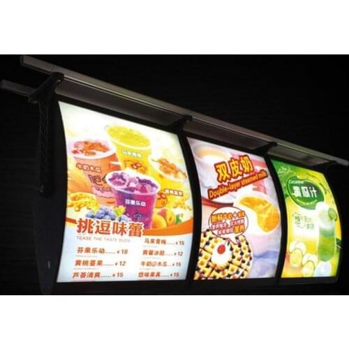 3 Graphics/ Column) Hanging Style Double Sided Menu Light Boxes & Menu Signs for Restaurant Take Away