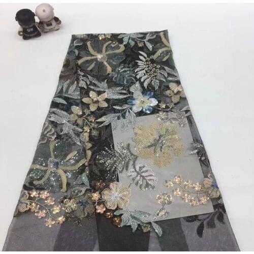 5yards/bag Mixed color embroidery sequins flower patterns high-end fabrics used in wedding dress design XX507