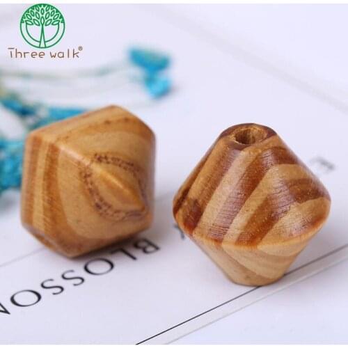 50pcs Pine Natural Line Wood Spacer Coffee wooden Beads Abacus Fit for bracelet necklace DIY jewelry Making 16mm