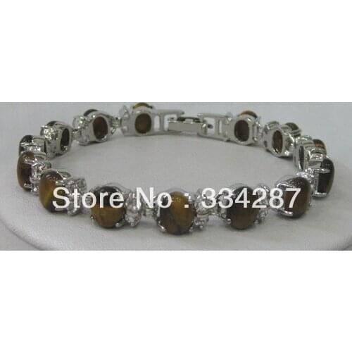 Fast shipping! White Natural Tiger Eye stone Bracelet
