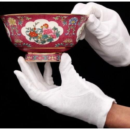 Qing Dynasty Qianlong Year Mark Bowl Pastel Color Flower Painting Gold Flower Pattern Bowl Antique Porcelain Collection