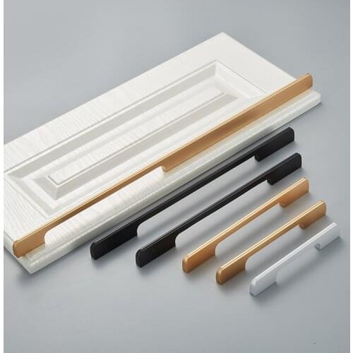 Black Cabinet Handles Solid Aluminum Alloy American Style Kitchen Cupboard Pulls Drawer Knobs Furniture Handle Hardware