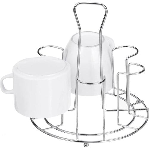 Kitchen Cups Holder Stand Rack Portable Wrought Iron Cups Drain Rack Glass Cup Storage Shelf Bottle Dish Drying Home Organizer