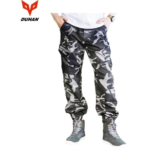 DUHAN Men Summer Casual Motorcycle Pants Moto Motocross Pants Pantalon Multiple pockets Moto Cargo Pants With CE Certification