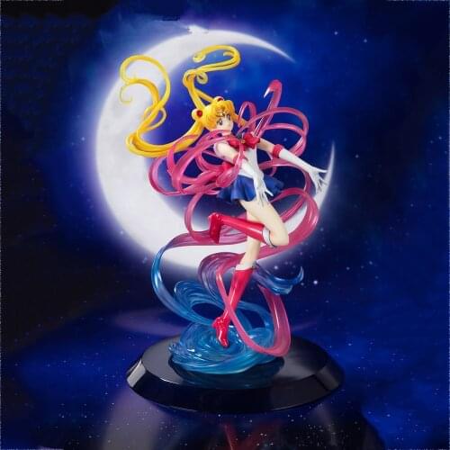 23CM Japanese Anime Figure Moon Crystal Power Transformation Kawaii Girl Action Figure Pvc Model Doll Toy Desk Decor Kids Toys
