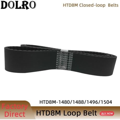 HTD 8M synchronous belt C=1480/1488/1496/1504width 15/20/25/30/40/50mm Teeth 185 186 187 188 HTD8M Timing Belt1480-8M 1488-8M