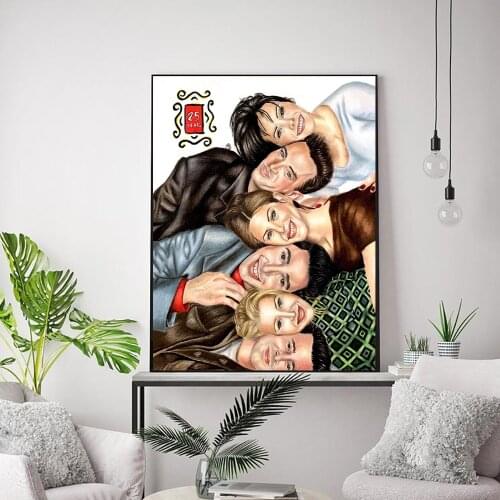 Monica Chandler Joey Ross Phoebe And Rachel Friends Tv Show Canvas Painting Poster Wall Art Picture For Living Room Home Decor