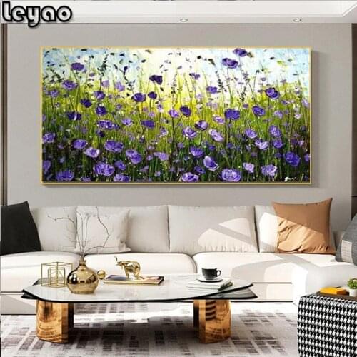 Natural Scenery Diy Diamond Painting Sea Of Flowers Cross Stitch Embroidery Full Square Round Drill Rhinestone Mosaic Wall Art