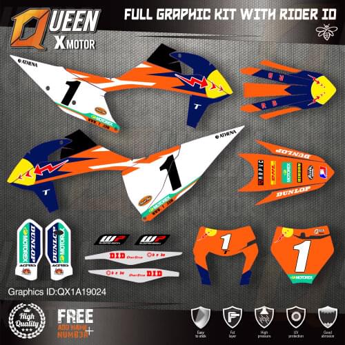 QUEEN X MOTOR Custom Team Graphics Decals Stickers Kit For KTM 2019 2020 SX SXF , 2020 2021 EXC XC-W EXC-F 024