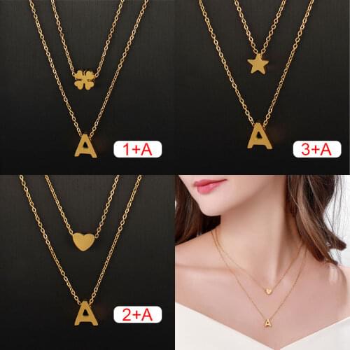 Tiny Heart Name Necklace Lovely Necklace Chain Necklace Letter Name Gold Necklace For Women Stainless Steel Letter Necklace Gift