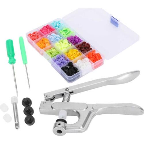Sewing Accessories Snap Fasteners Kit Sewing Button Punching Machine Hand Pressing Pliers Tools Set Sewing Tools