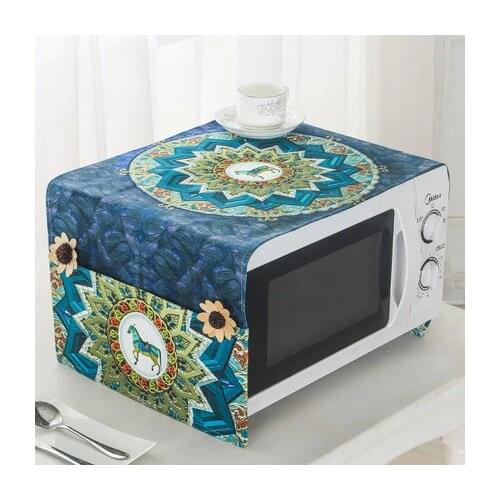 Deluxe Microwave Oven Cover Dust Oil Proof Cloth Kitchen Toaster Appliance Protector Microwave Organizer Supplies Home Storage