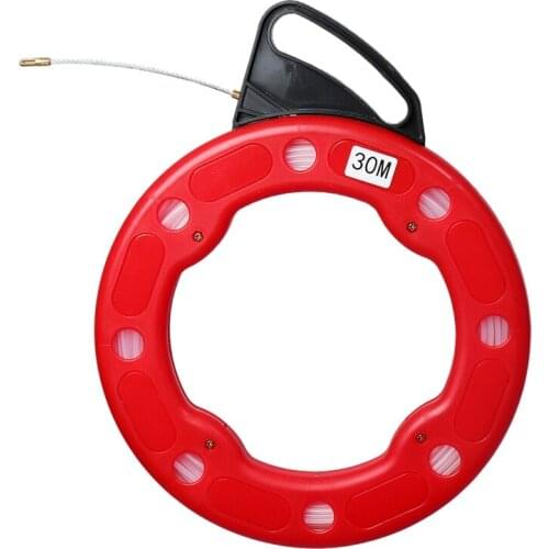 100Ft Fish Tape Reel Wire Pulling Tools 30M Electrical Cable Puller Reel Puller Retail