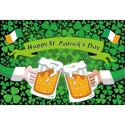 Happy St. Patricks Day Cheers Photography Background Celebration Photo Booth Studio Decor