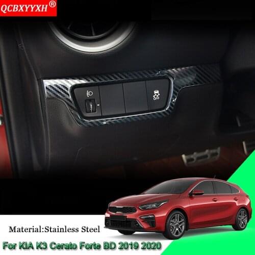 Car Styling Car Headlight Switch Button Sequins Internal Sticker Automobile Car Accessories For Kia K3 Cerato Forte BD 2019 2020