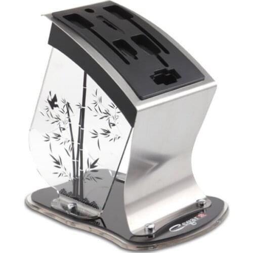 Stainless Steel Knife Storage Rack Universal Kitchen Accessories Multifunction Inserted Acrylic Knife Stand Tool Holder LF433