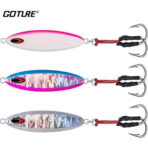 Goture 80g 100g 150g Luminous Jigging Lure Metal Spoon Lead Fish Hard Artificial Bait For Sea Big Game Fishing,3pcs/lot