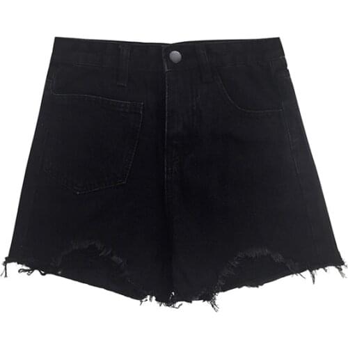 ZG1340 New spring summer 2020 women fashion loose casual black high-waisted skinny denim shorts cheap wholesale