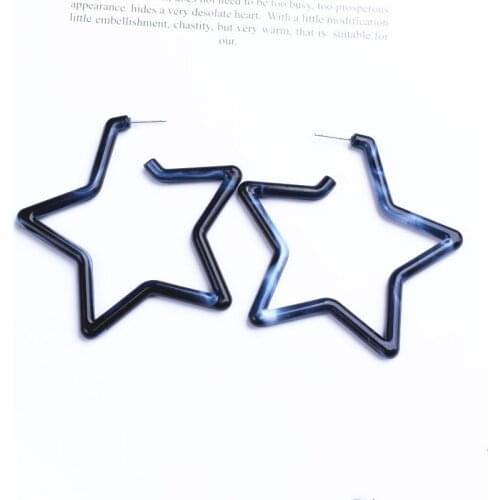 Leopard Print Big Drop Earrings For Women Acetate Resin Acrylic Hollow Star Pendent Earring ZA Jewelry Studs Pendientes
