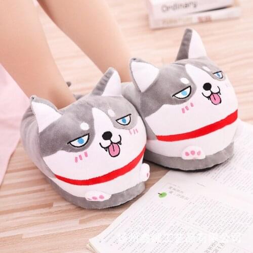 Winter Female Plush Slides Indoor Warm Home Flip Flops Bread Fat Sneakers Womens Cartoon Cotton Slippers Ladies Furry Shoes Hot