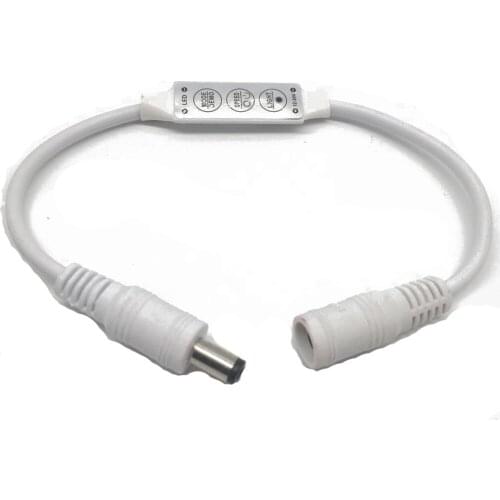 1pc white color 12V 24V Mini 3key LED dimmer mini led controller with DC connector 12A Good Quality