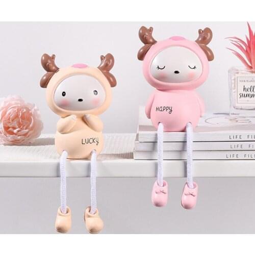2pcs Cartoon Resin Outseam dolls Hanging Feet Doll Home Wall Decoration