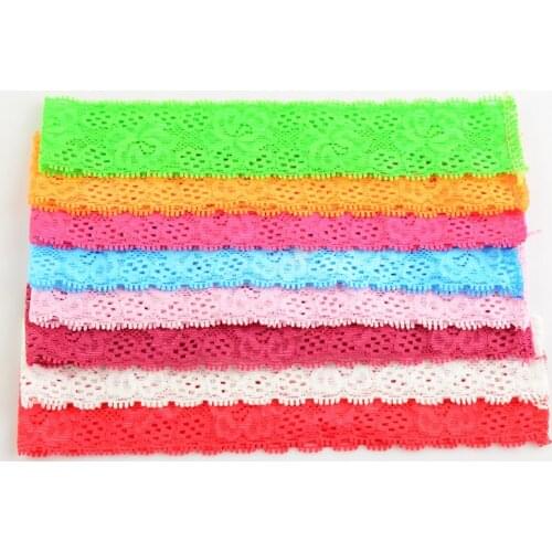 200pcs/lot 16 Color U Pick 1.38 Inch Elastic Lace Headband DIY girls Headdress Hair Accessories Wholesale Supply HD18