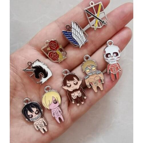 New 6 sets 27 pcs Anime Attack on Titan Charm Pendants DIY Jewelry Making