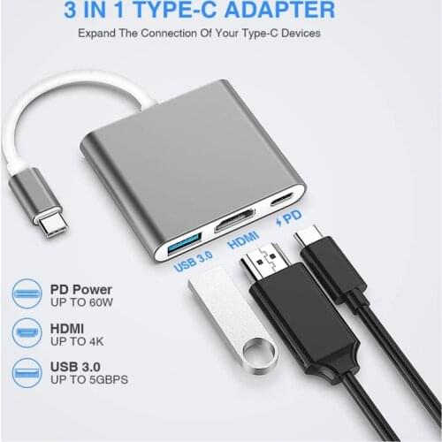4K Adapter Type-C to HDMI USB Hub Splitter with Charging USB 3.1 to Hdmi Converter