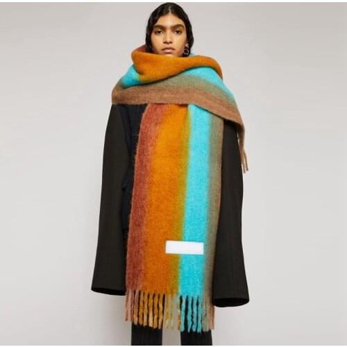 AC New Color Matching Spray Dyeing Warm Scarf In Autumn and Winter. Thick Imitation Cashmere Shawl Strip. Textured Scarf