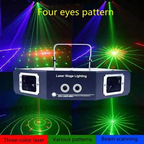 Free mail 4-in-1 4-hole laser disco laser RGB full color beam dj effect projector scanner laser stage lighting
