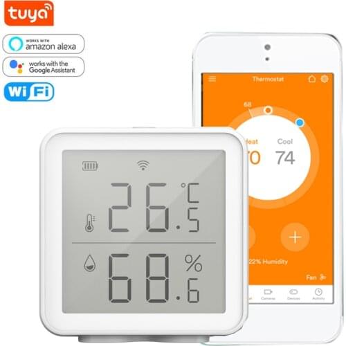 Tuya WIFI Temperature And Humidity Sensor Smart Home Indoor Intelligent Sensor Thermometer Humidity Meter Work With Alexa Google