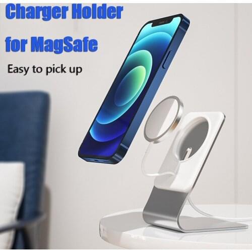 For Magsafe Charger Holder Desk Phone Holder Stand for IPhone 12 Pro Max Mini Magnetic Wireless Charger Metal Base Holder Stand