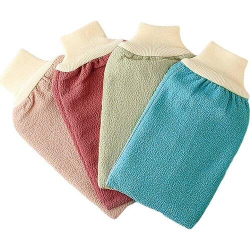 Shower Scrubber Exfoliating Back Scrub Exfoliating Skid resistance Body Massage Double rubbing towel Bath Glove Random Color