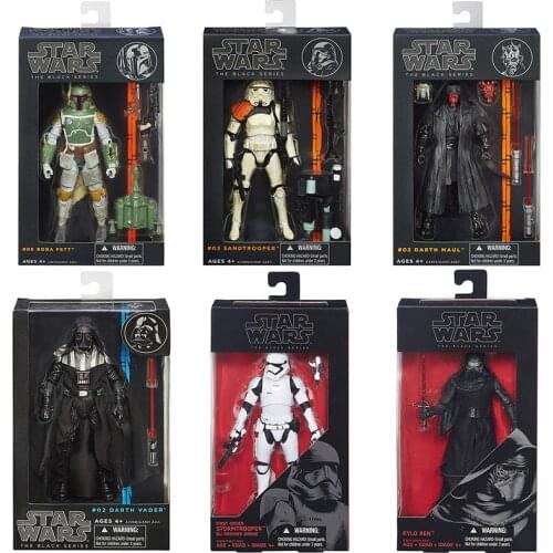 Star Wars 6-inch The Black Series Boba Fett Stormtrooper Sandtrooper Darth Maul Darth Vader Kylo Ren Action Figures Kids Toys