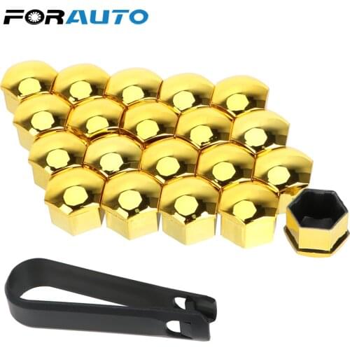 FORAUTO 20Pcs 17/19mm Car Wheel Nut Caps Protection Covers Caps Auto Hub Screw Cover Auto Trim Tyre Nut Bolt Exterior Decoration