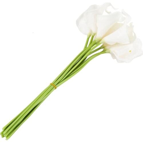 Calla Lily Bridal Wedding Bouquet 10 head Latex Real Touch KC51 White