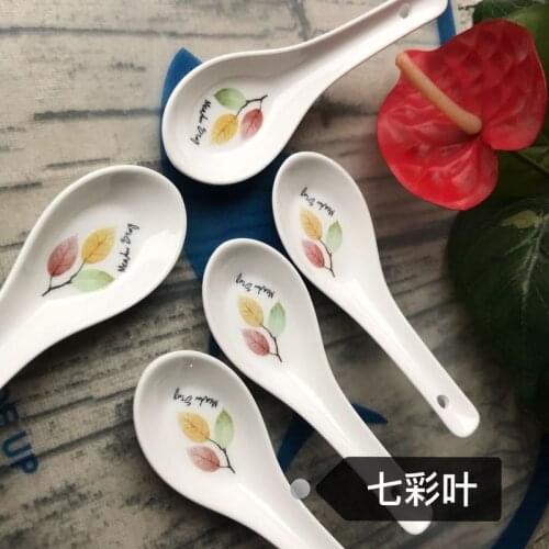 1PC Ceramic Spoon Specialty Spoon Multi-Function Garden Wedding Porridge Spoon Used In Restaurant Hotel Kitchen Accessories