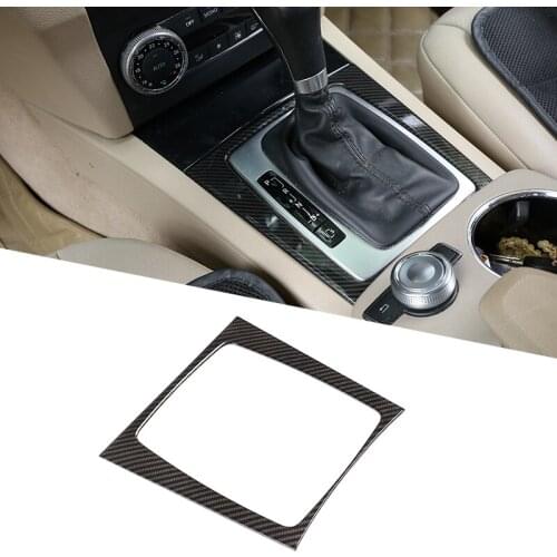 Carbon Gear Shift Decoration Frame Sticker For Mercedes Benz C Class W204 C180 C200 C260 GLK Class 2008-2013 Car Accessories