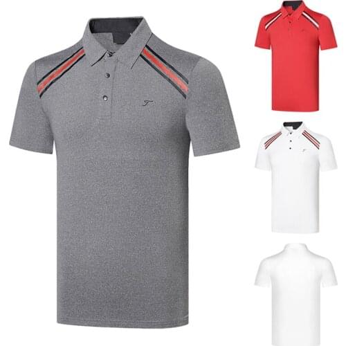 New High-Quality Golf Clothing Mens Short-Sleeved Polo Casual T-Shirt Tops Breathable, Wicking, Anti-Wrinkle and Anti-Pilling