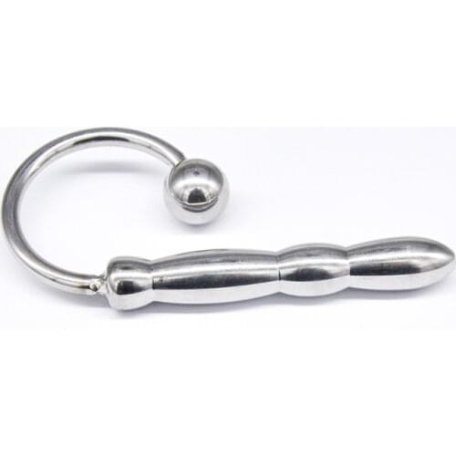 Latest Male Stainless Steel Urethral Sounding Stretching Dilator Stimulate Penis Plug Bondage Chastity BDSM Sex Toy A035