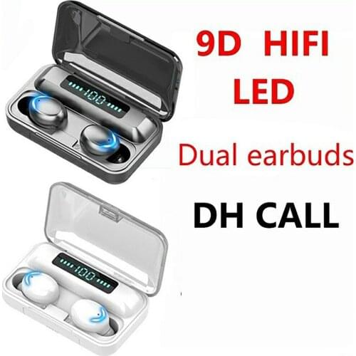 2021 new F9-5 cordino TWS Wireless Bluetooth-compatible 5.0 auricolare Display a LED 9D riduzione del rumore Touch Control gioco