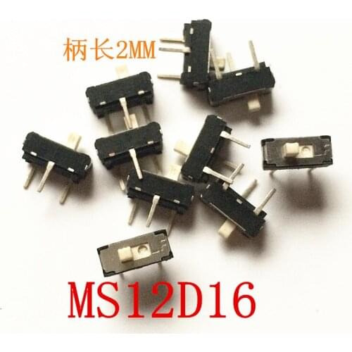 Original new 100% MS-12D16 1P2T small sliding switch pull switch 3pin 0.3A 50V