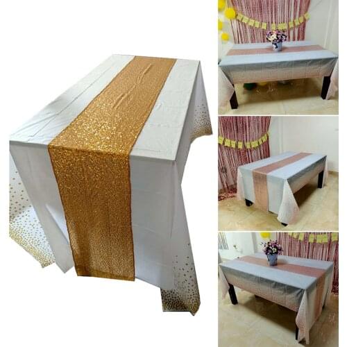 Rectangle Tablecloth Sequins Table Runner Set Waterproof Table Cloth For Parties Wedding Banquet Скатерть На Стол