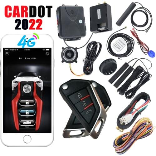 Cardot 4G GSM GPS APP Control Car Remote Starter Push Start Stop Car Passive Keyless Entry Automotive Car Alarm